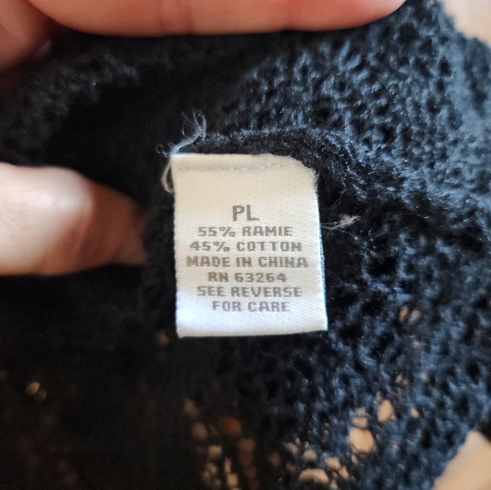 DressBarn Cropped Quarter Sleeve Crochet Cardigan - Picture 4 of 6